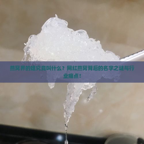 燕窝界的姐究竟叫什么？网红燕窝背后的名字之谜与行业痛点！