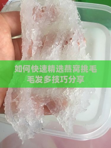如何快速精选燕窝挑毛毛发多技巧分享