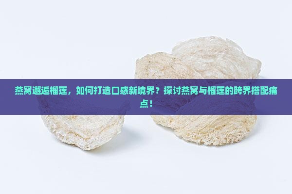燕窝邂逅榴莲，如何打造口感新境界？探讨燕窝与榴莲的跨界搭配痛点！