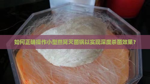 如何正确操作小型燕窝灭菌锅以实现深度杀菌效果？