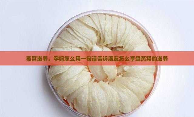燕窝滋养，孕妈怎么用一句话告诉朋友怎么享受燕窝的滋养