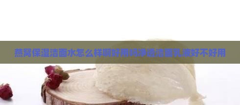 燕窝保湿洁面水怎么样啊好用吗净透洁面乳液好不好用