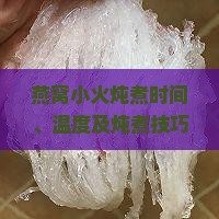 燕窝小火炖煮时间、温度及炖煮技巧详解，如何确保炖熟且营养不流失？