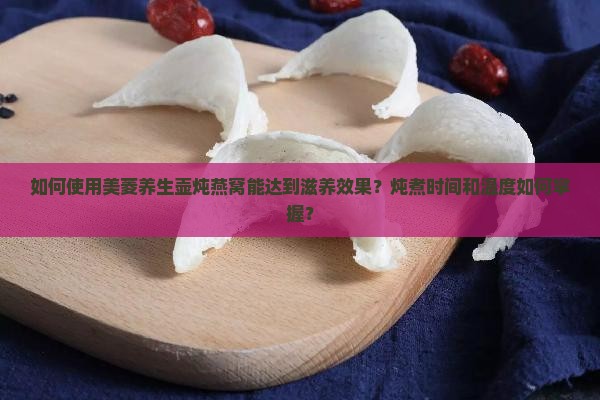 如何使用美菱养生壶炖燕窝能达到滋养效果？炖煮时间和温度如何掌握？