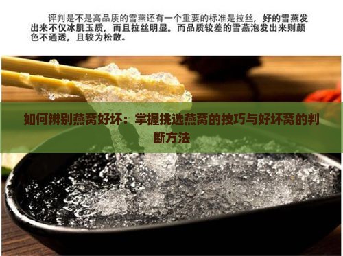 如何辨别燕窝好坏：掌握挑选燕窝的技巧与好坏窝的判断方法