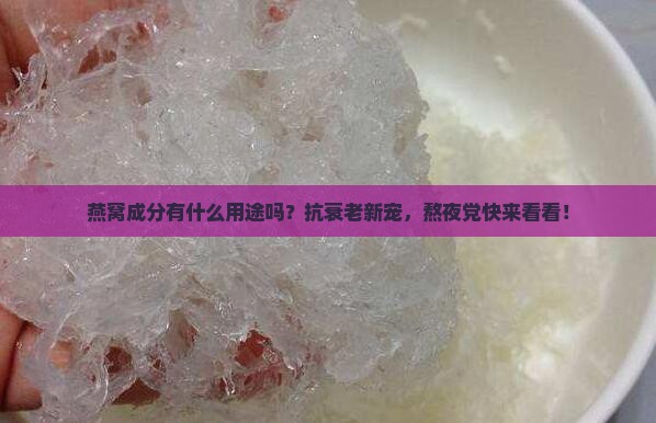 燕窝成分有什么用途吗？抗衰老新宠，熬夜党快来看看！