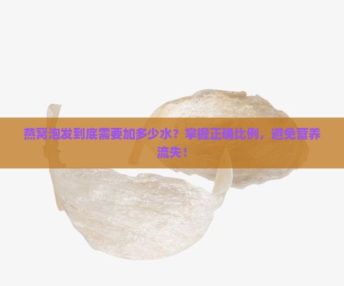 燕窝泡发到底需要加多少水？掌握正确比例，避免营养流失！