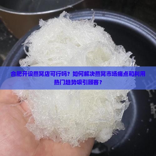合肥开设燕窝店可行吗？如何解决燕窝市场痛点和利用热门趋势吸引顾客？