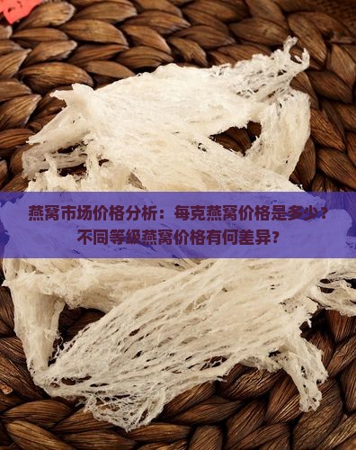 燕窝市场价格分析：每克燕窝价格是多少？不同等级燕窝价格有何差异？