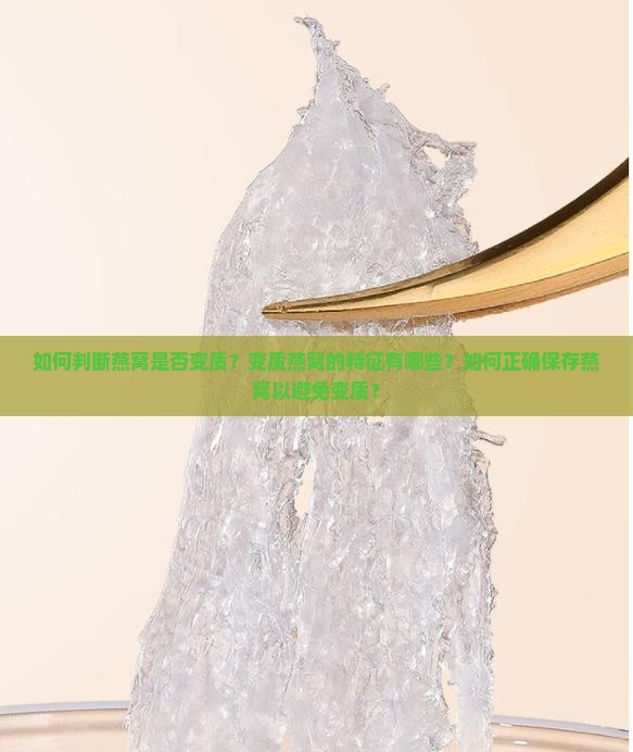 如何判断燕窝是否变质？变质燕窝的特征有哪些？如何正确保存燕窝以避免变质？