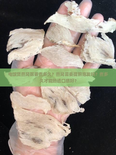 电饭煲燕窝粥要煮多久？燕窝需要提前泡发吗？煮多久才能熟透口感好？