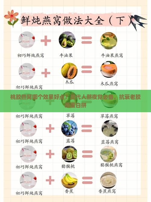 桃胶燕窝哪个效果好点？现代人熬夜党必备，抗衰老胶原蛋白拼