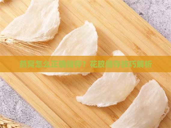 燕窝怎么正确储存？花胶储存技巧解析