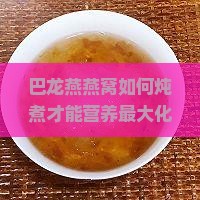 巴龙燕燕窝如何炖煮才能营养最大化？炖煮燕窝的正确步骤与技巧有哪些？