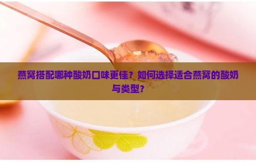 燕窝搭配哪种酸奶口味更佳？如何选择适合燕窝的酸奶与类型？
