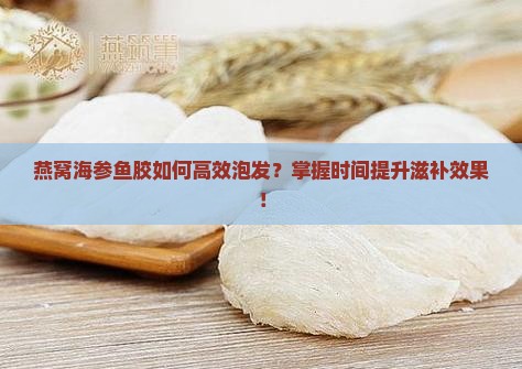 燕窝海参鱼胶如何高效泡发？掌握时间提升滋补效果！