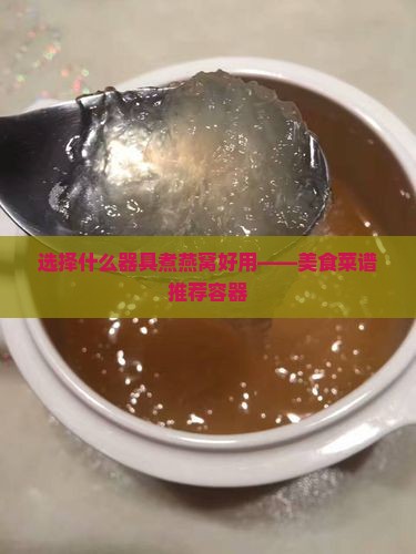 选择什么器具煮燕窝好用——美食菜谱推荐容器