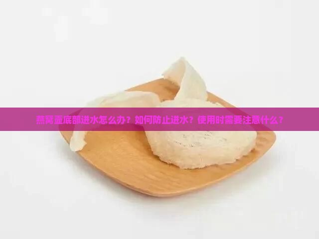燕窝壶底部进水怎么办？如何防止进水？使用时需要注意什么？