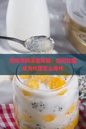 燕窝原料深度讲解：如何加盟成为代理怎么操作
