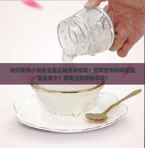 如何使用小熊养生壶正确煮制燕窝？燕窝煮制时间和温度是多少？需要注意哪些事项？