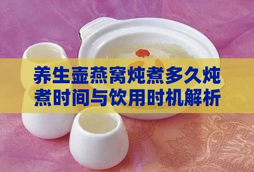 养生壶燕窝炖煮多久炖煮时间与饮用时机解析