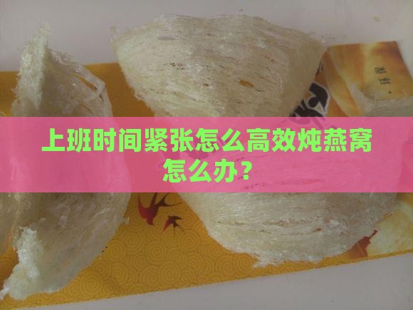 上班时间紧张怎么高效炖燕窝怎么办？