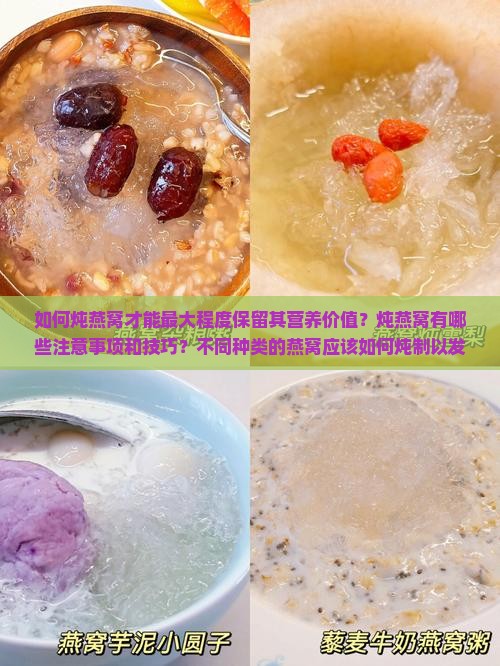 如何炖燕窝才能最大程度保留其营养价值？炖燕窝有哪些注意事项和技巧？不同种类的燕窝应该如何炖制以发挥功效？