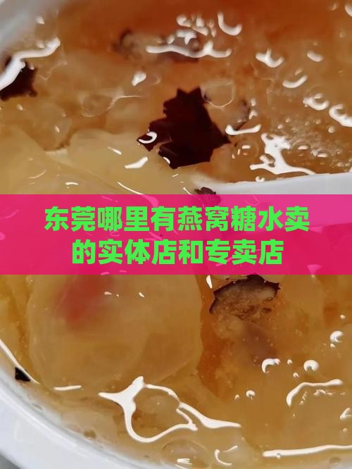 东莞哪里有燕窝糖水卖的实体店和专卖店