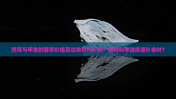 燕窝与甲鱼的营养价值及功效有何不同？如何科学选择滋补食材？