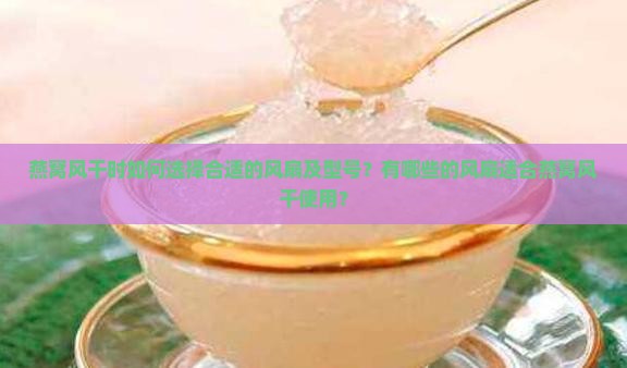 燕窝风干时如何选择合适的风扇及型号？有哪些的风扇适合燕窝风干使用？