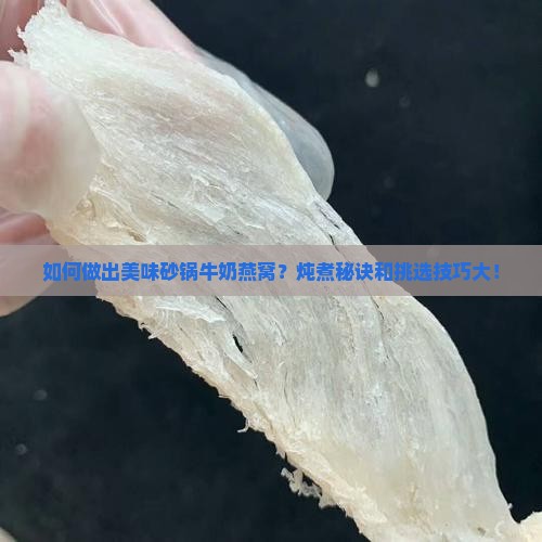 如何做出美味砂锅牛奶燕窝？炖煮秘诀和挑选技巧大！
