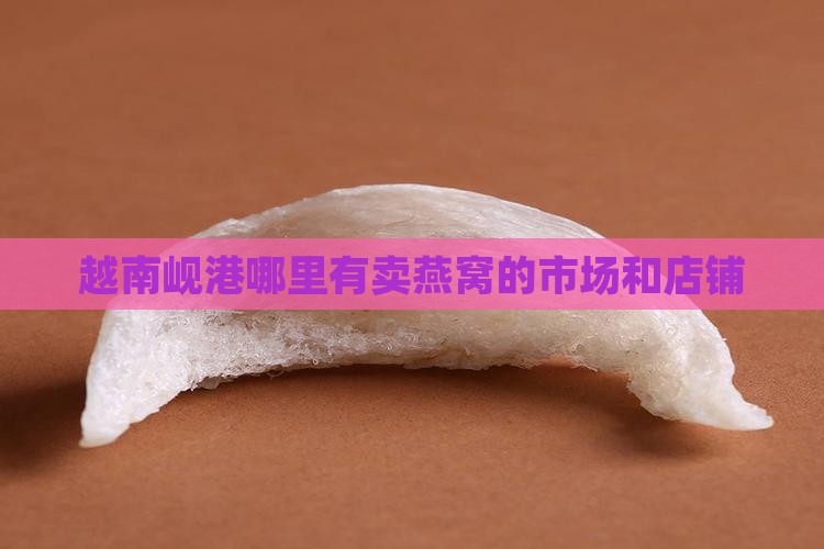 越南岘港哪里有卖燕窝的市场和店铺