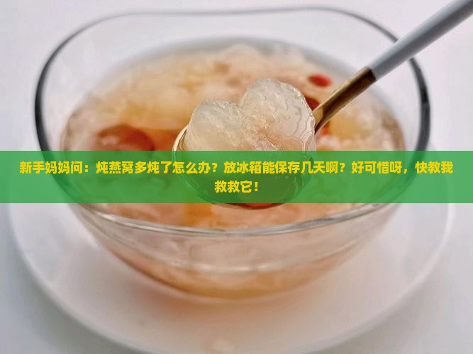 炖燕窝多炖了怎么储存
