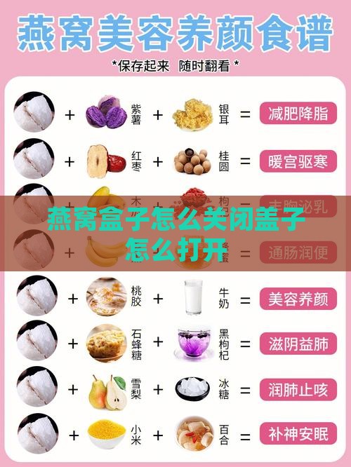 燕窝盒子怎么关闭盖子