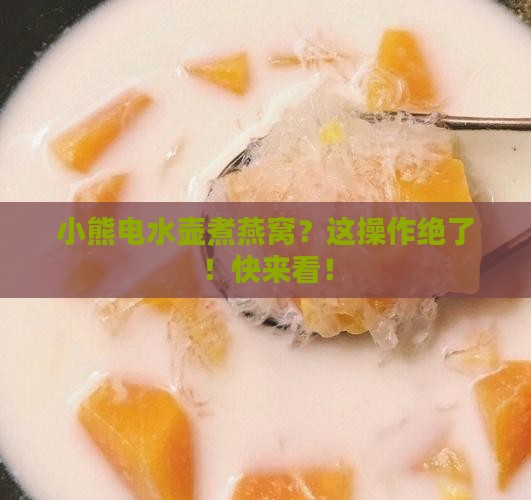 小熊电水壶煮燕窝怎么煮