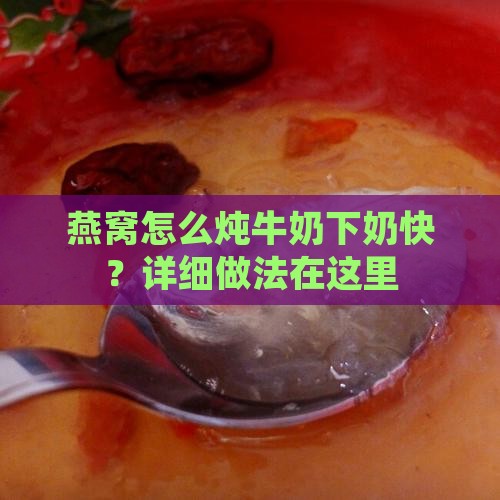 燕窝怎么炖牛奶下奶快？详细做法在这里