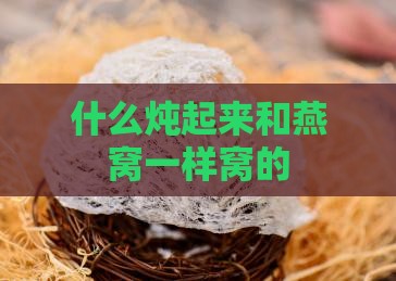 什么炖起来和燕窝一样窝的