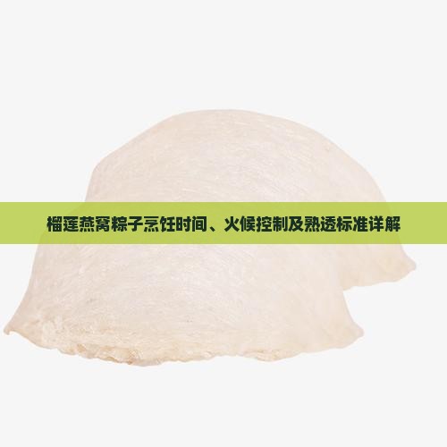 榴莲燕窝粽子烹饪时间、火候控制及熟透标准详解