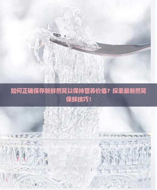 如何正确保存新鲜燕窝以保持营养价值？探索最新燕窝保鲜技巧！