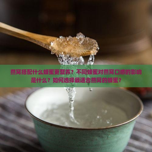 燕窝搭配什么蜂蜜更营养？不同蜂蜜对燕窝口感的影响是什么？如何选择最适合燕窝的蜂蜜？
