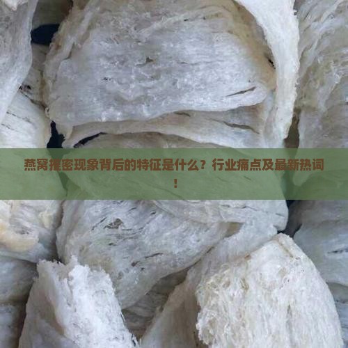 燕窝推密现象背后的特征是什么？行业痛点及最新热词！