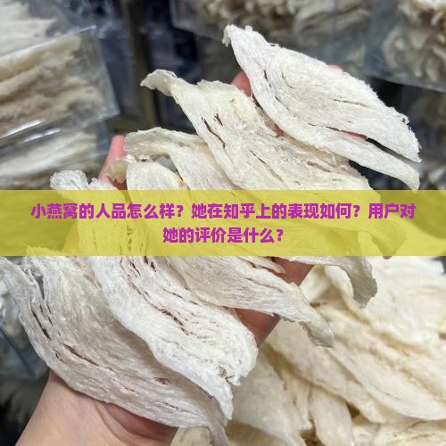小燕窝的人品怎么样？她在知乎上的表现如何？用户对她的评价是什么？
