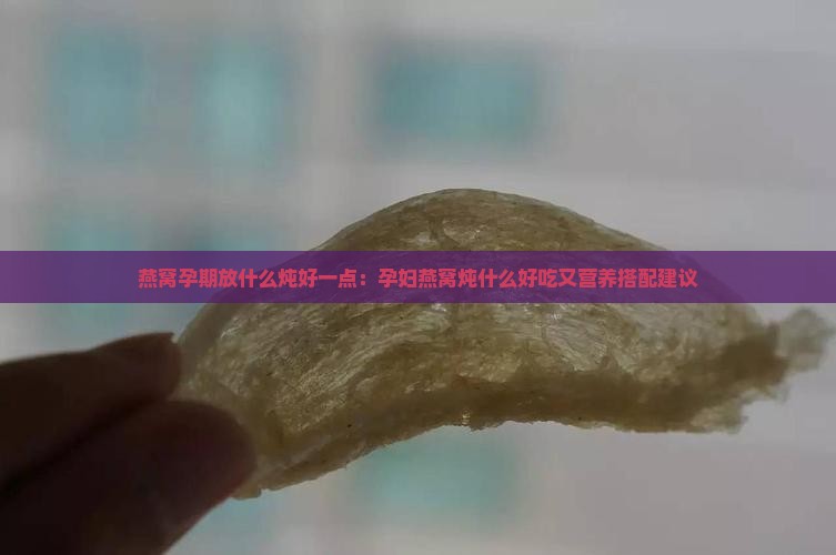 燕窝孕期放什么炖好一点：孕妇燕窝炖什么好吃又营养搭配建议