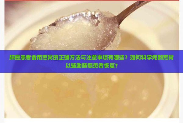 肺癌患者食用燕窝的正确方法与注意事项有哪些？如何科学炖制燕窝以辅助肺癌患者恢复？