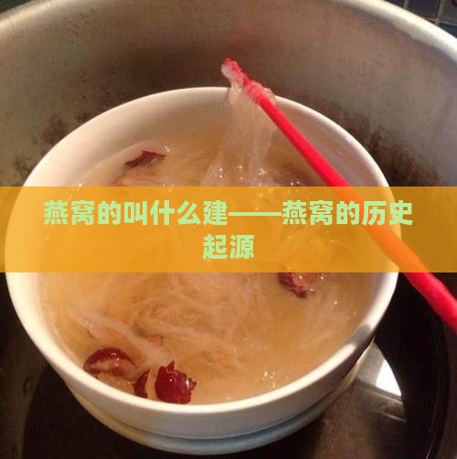 燕窝的叫什么建——燕窝的历史起源