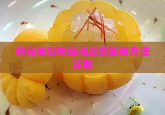 燕窝酚酞粉底液正确使用方法详解