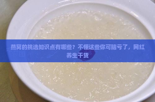 燕窝的挑选知识点有哪些？不懂这些你可脑亏了，网红养生干货