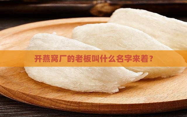 开燕窝厂的老板叫什么名字来着？