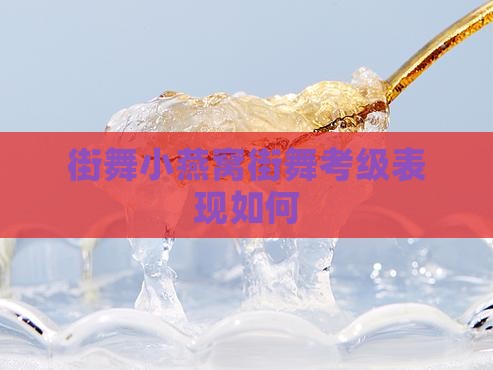 街舞小燕窝街舞考级表现如何