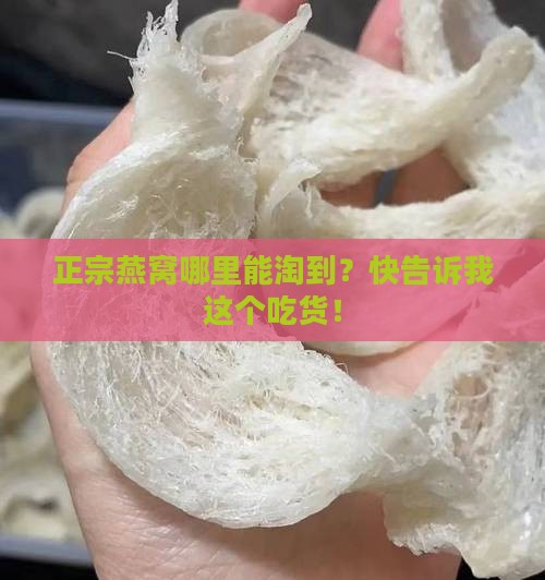 正宗燕窝哪里能淘到？快告诉我这个吃货！